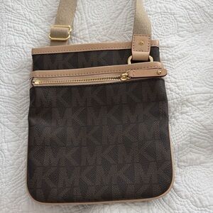 Michael Kors Brown and Tan Crossbody Bag